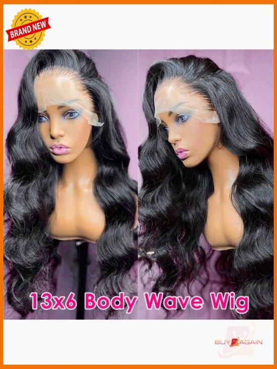 13x6 HD Lace Front Wig Human Hair 180 Density Body Wave Pre Plucked 28 Inch